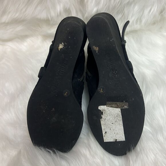 Denim supply Ralph Lauren Black Suede Peep Toe Ankle booties Size 7 BIN 16 - Picture 8 of 10